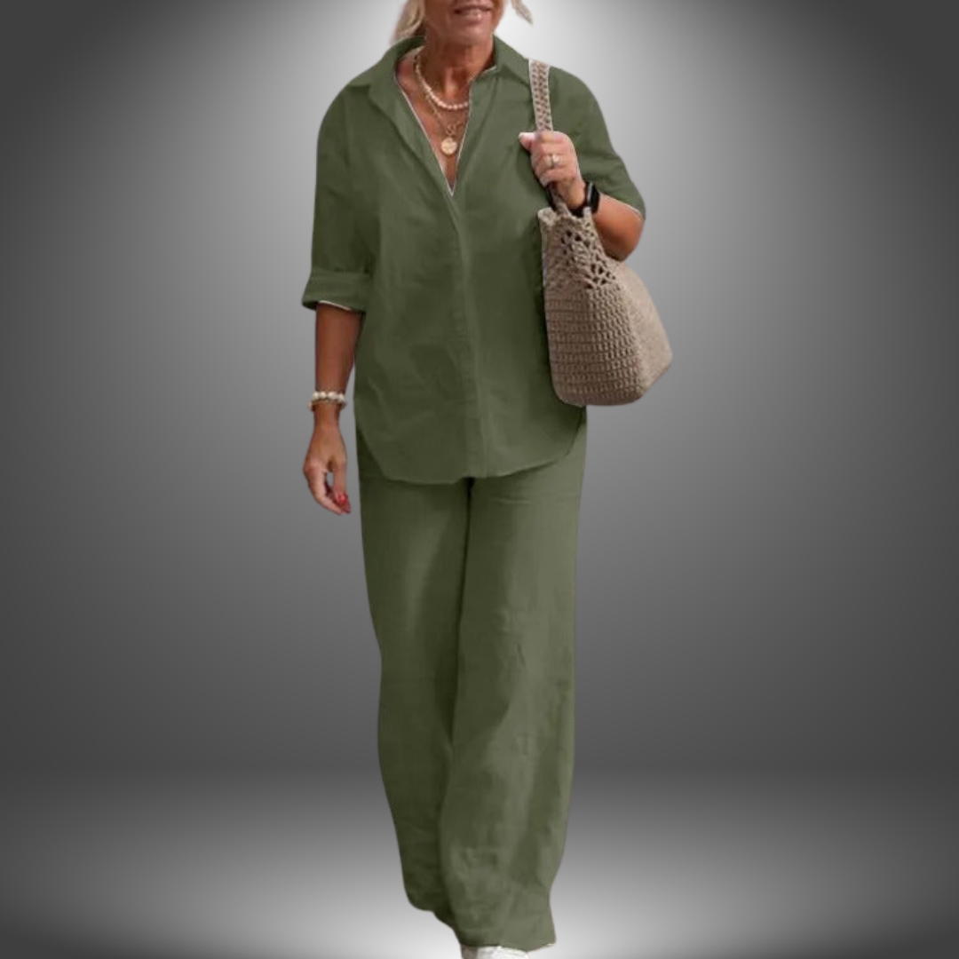 Ismini - Handgefertigtes Baumwollhemd und Hose