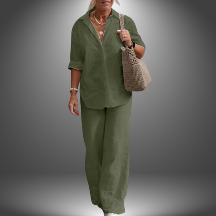 Ismini - Handgefertigtes Baumwollhemd und Hose