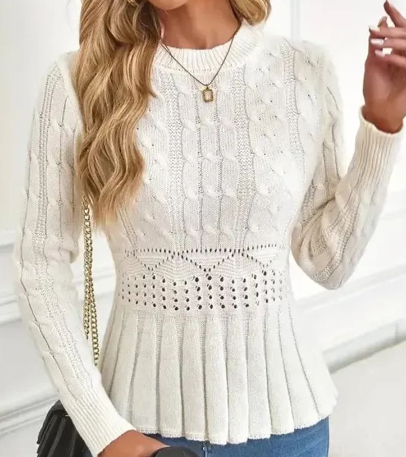 Olena – Strickpullover Mit Schößchen Saum