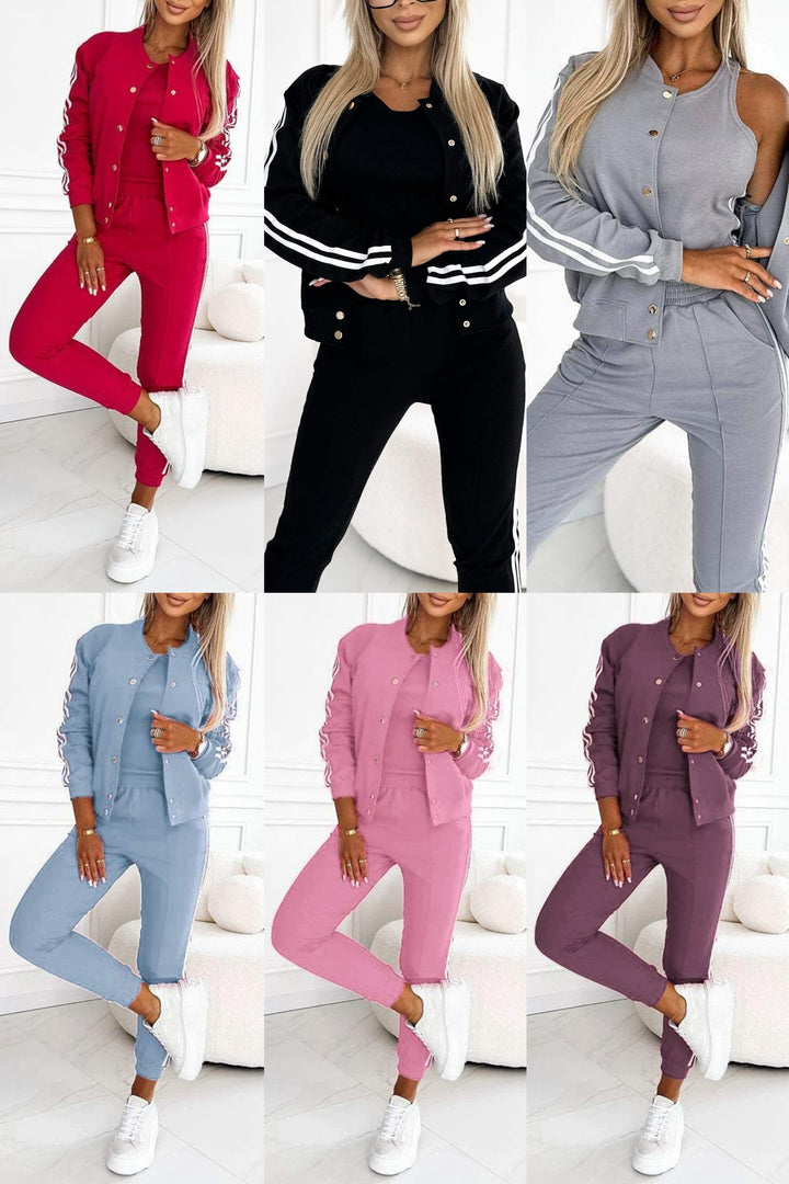 Kendra - Rundhalsausschnitt Jacke und Hose 3 Stück Set