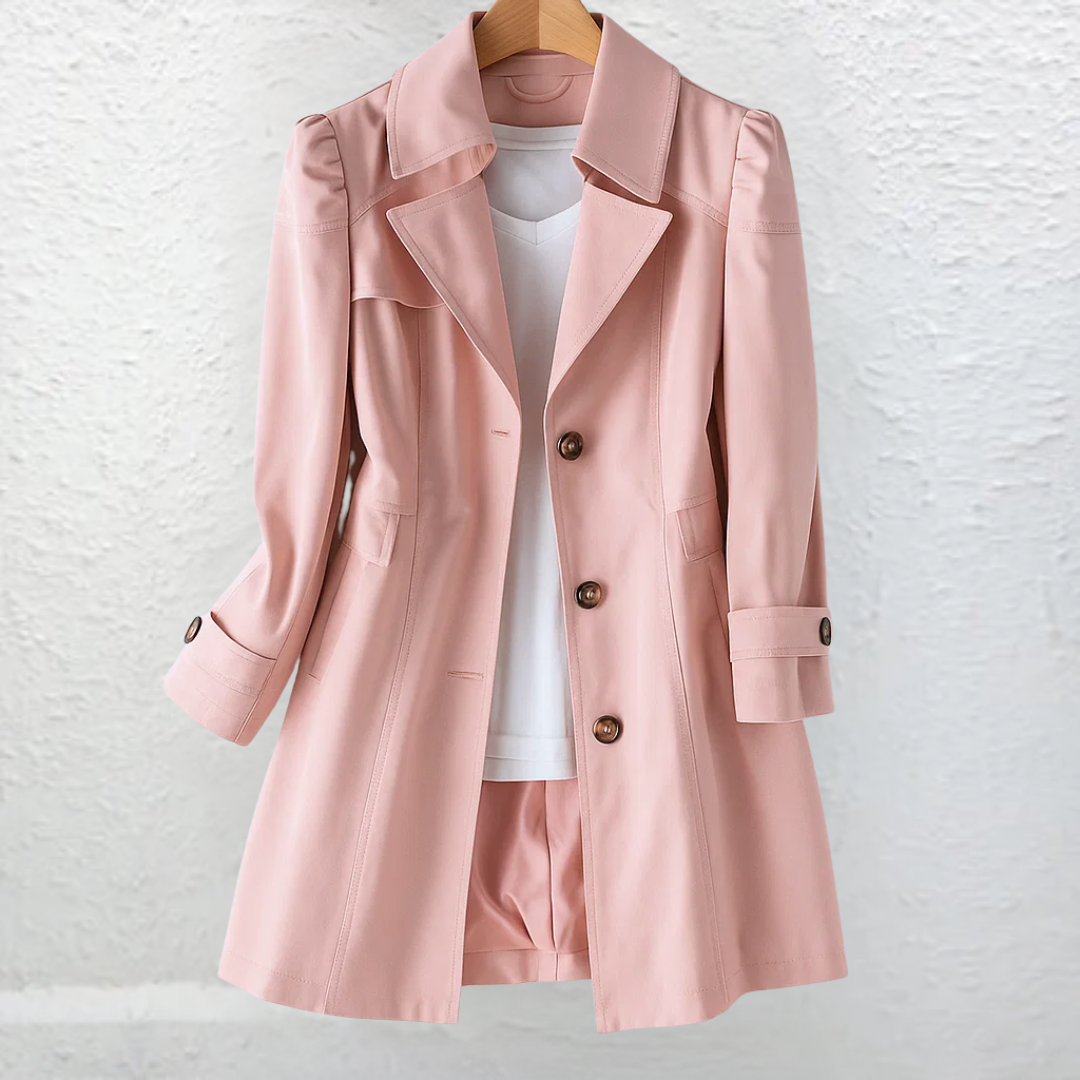 Ellice - Langärmeliger Trenchcoat Mit Knöpfen