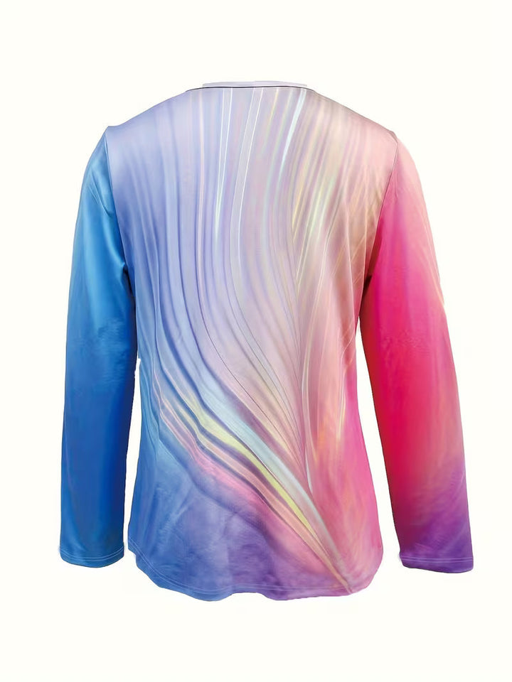 Filona – Top mit V-Ausschnitt und Tie-Dye-Farbverlauf