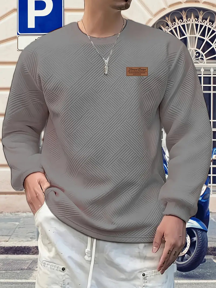 Malinga – Lässiges Sweatshirt Mit Geometrischem Muster Und Langen Ärmeln