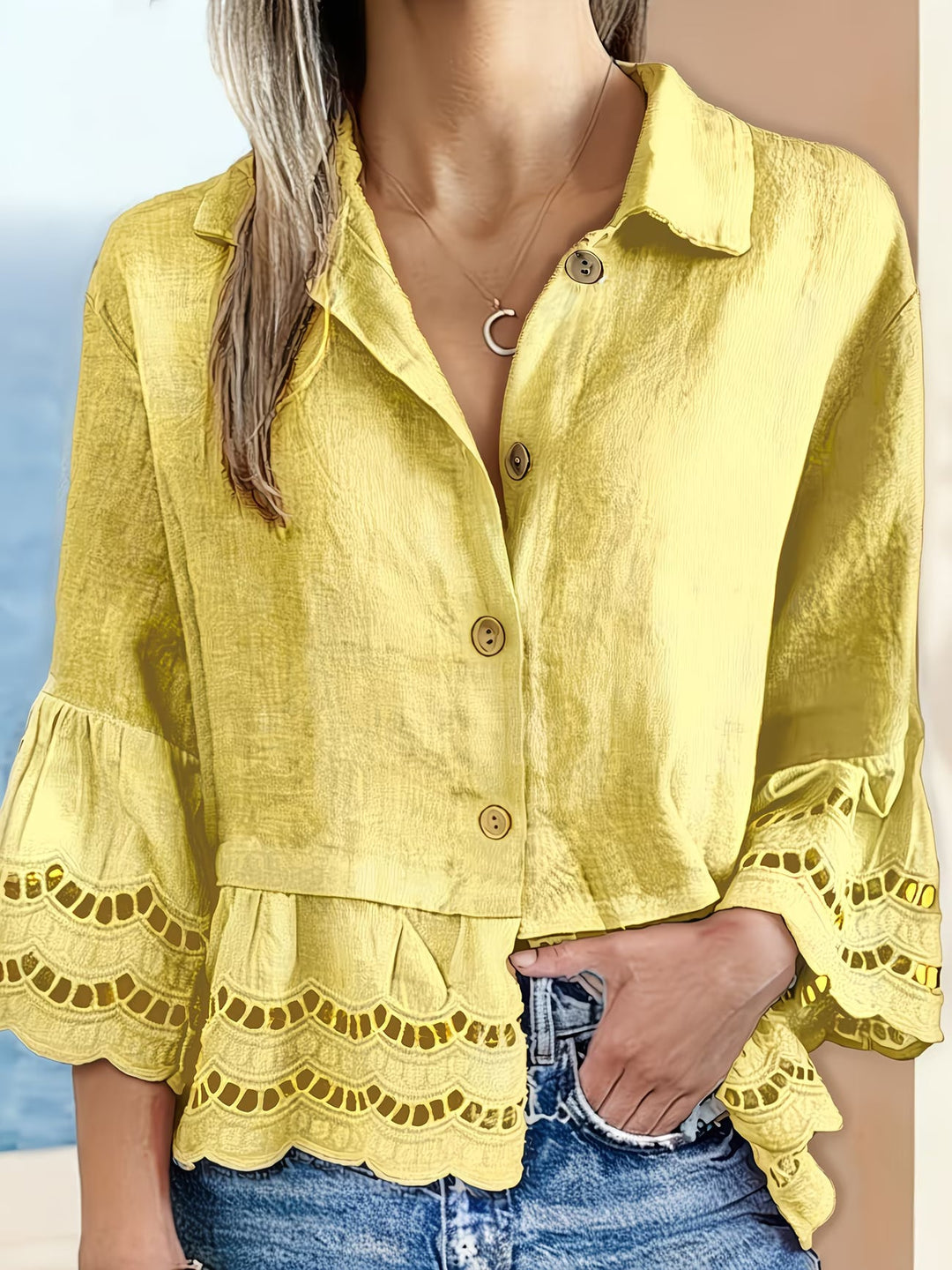 Solenn – Elegante Bluse mit Knopfleiste