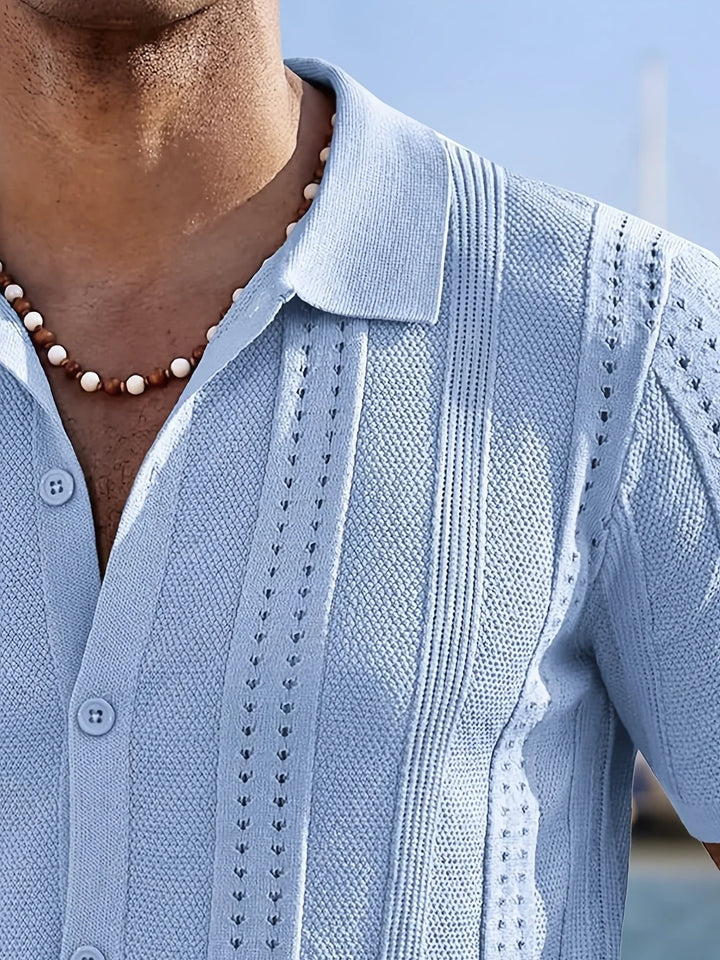 Semyon – Modisches Strickhemd Mit Aufwendigem Muster