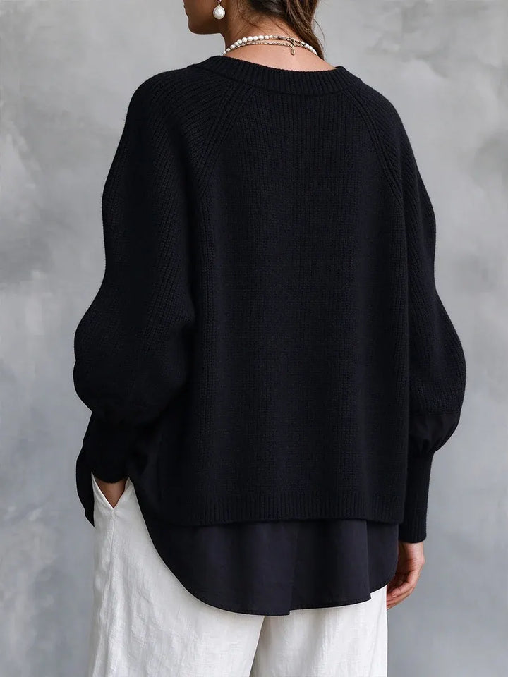 Milika – Gerippter Strick Pullover Mit Raglanärmeln