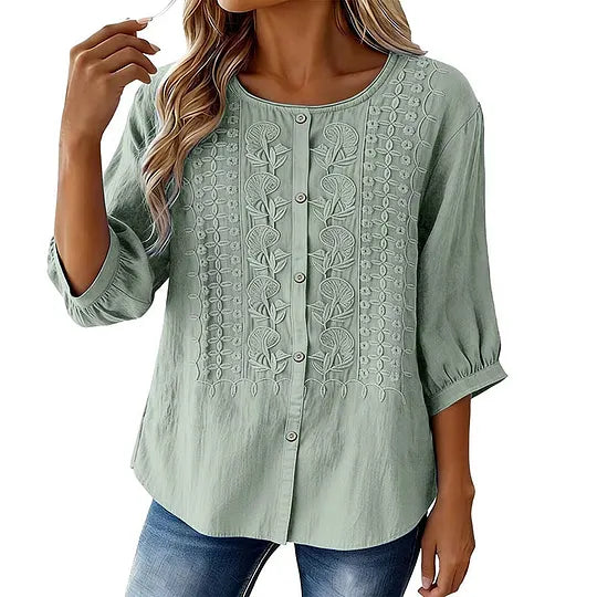 Andreza – Baumwollbluse Mit Knöpfen