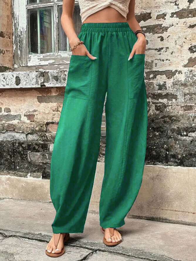 Salomee - Elastische lockere Hose mit Taschen
