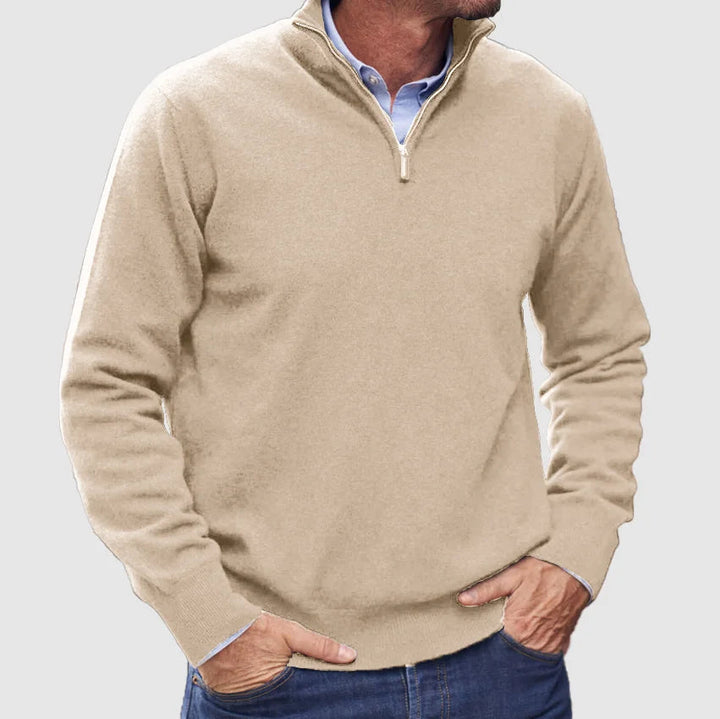 Mitch - Langarm Reißverschluss Pullover