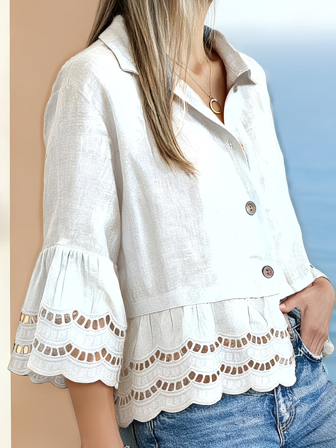 Solenn – Elegante Bluse mit Knopfleiste