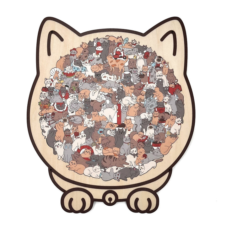 KittyCluster – 135-Teiliges Holz Rätsel In Katzenform