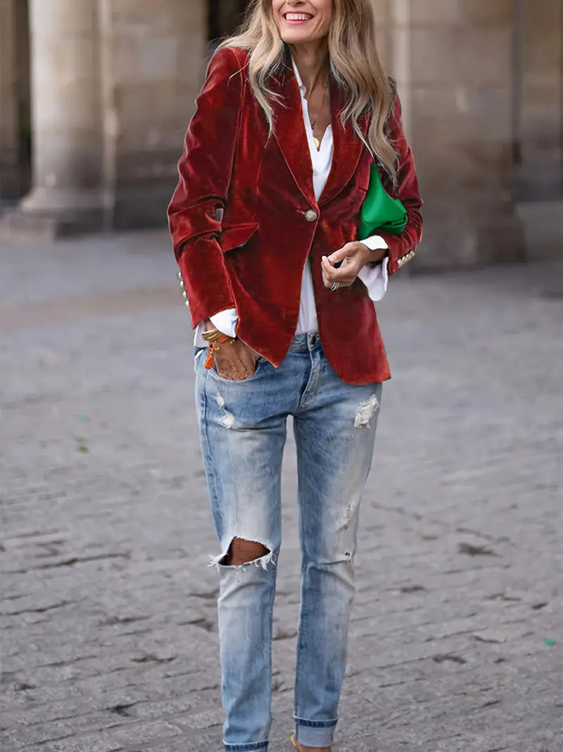 Elīna – Modischer Samt Blazer