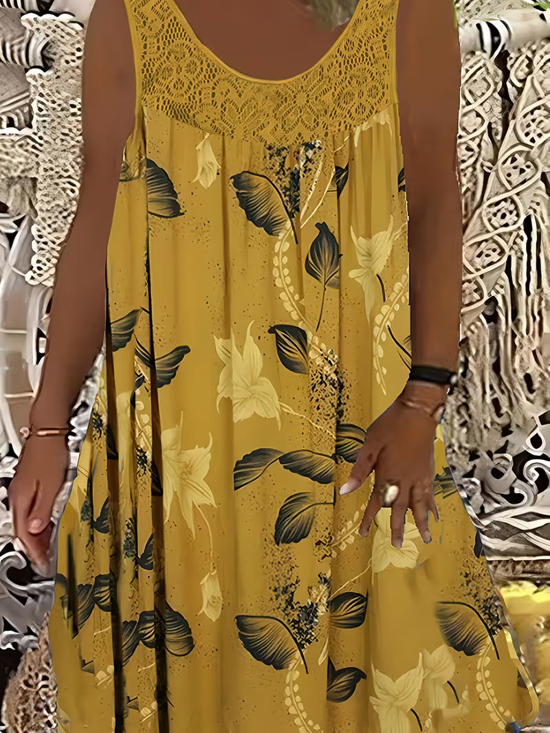Samudri - Lockeres Armelloses Maxi Kleid Mit Rundhalsausschnitt