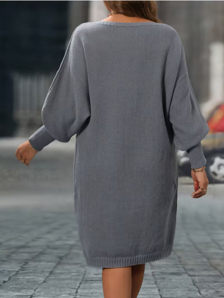 Enkeleida – Winter Kleid Mit Geometrischem Rauten Muster