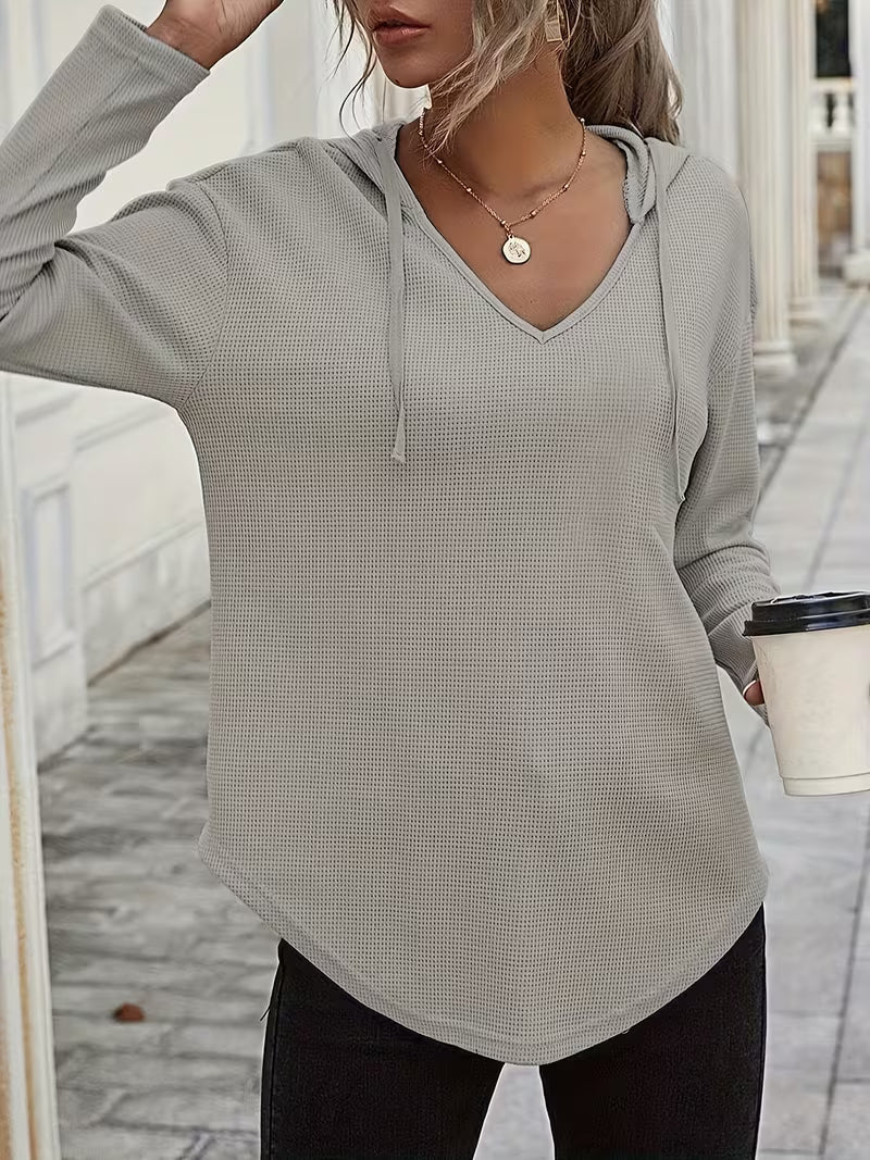 Heydi – Langarm Pullover Mit Kapuze Und Abgerundetem Saum
