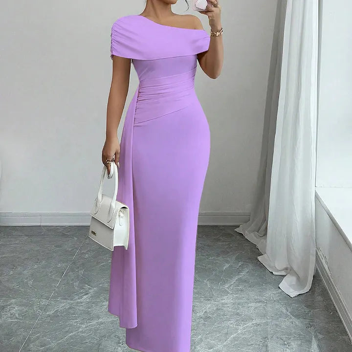 Lisete - Elegantes Ein-Schulter-Ausschnitt  Maxikleid