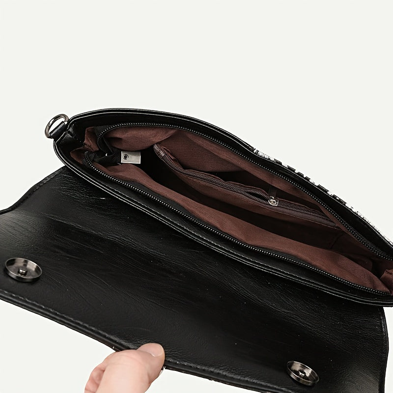 Geetika - Retro Handtasche im Krokodil Schau Mit Reißverschluss
