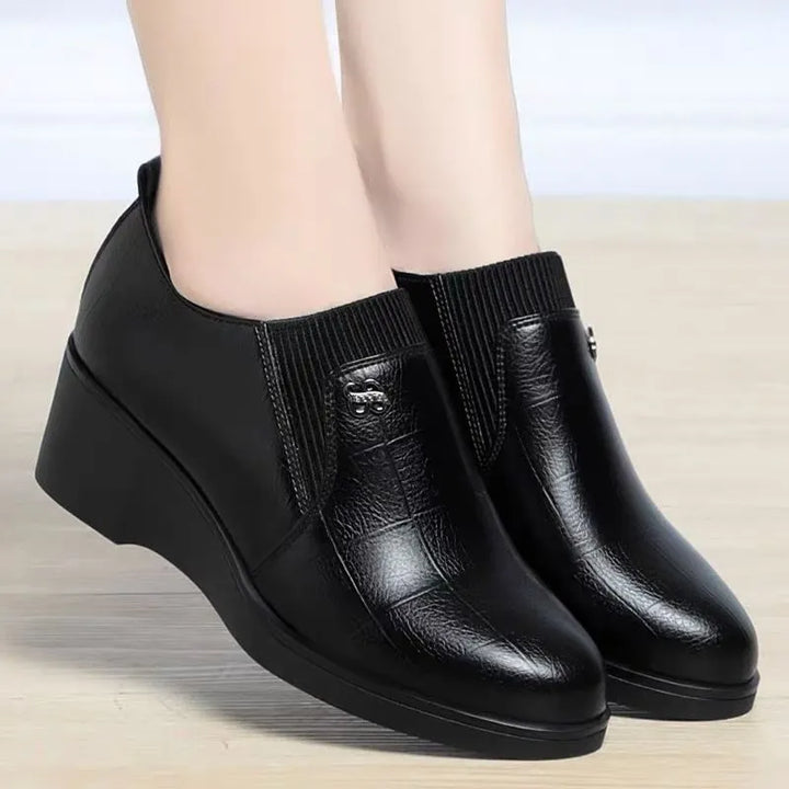 Cyntia - Orthopädische Keilabsatz Schuhe Aus Leder