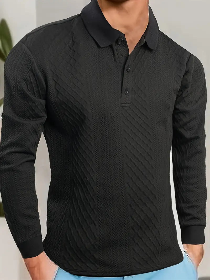 Benoit – Lior Strukturiertes T-Hemd Mit Jacquard Kragen