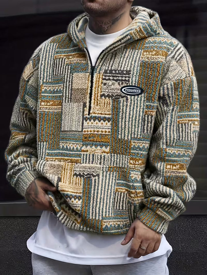 Silvain – Bedrucktes Kapuzen Sweatshirt Mit Reißverschluss