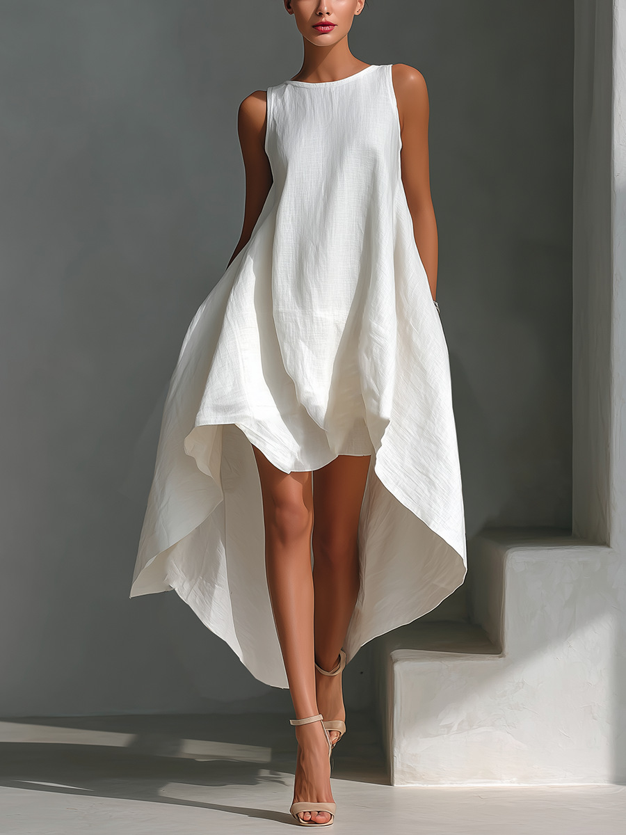 Alyna – Ärmelloses Midikleid Mit Asymmetrischem Saum