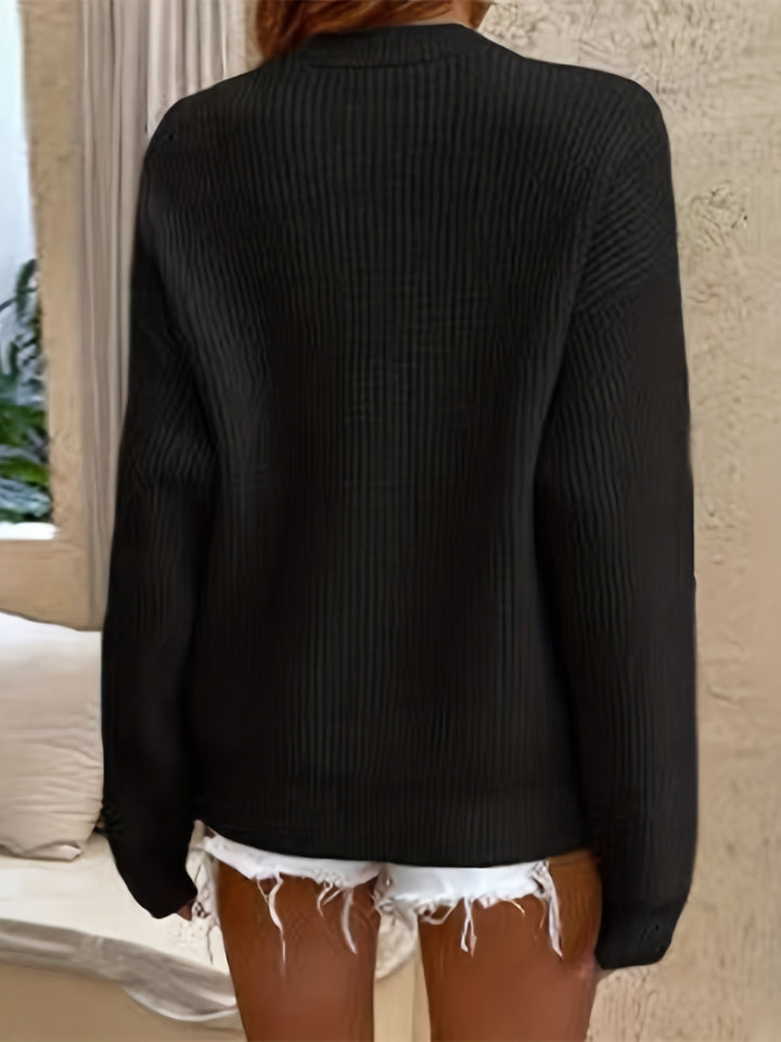 Zeline – Knopfleiste Pullover Mit Langen Ärmeln