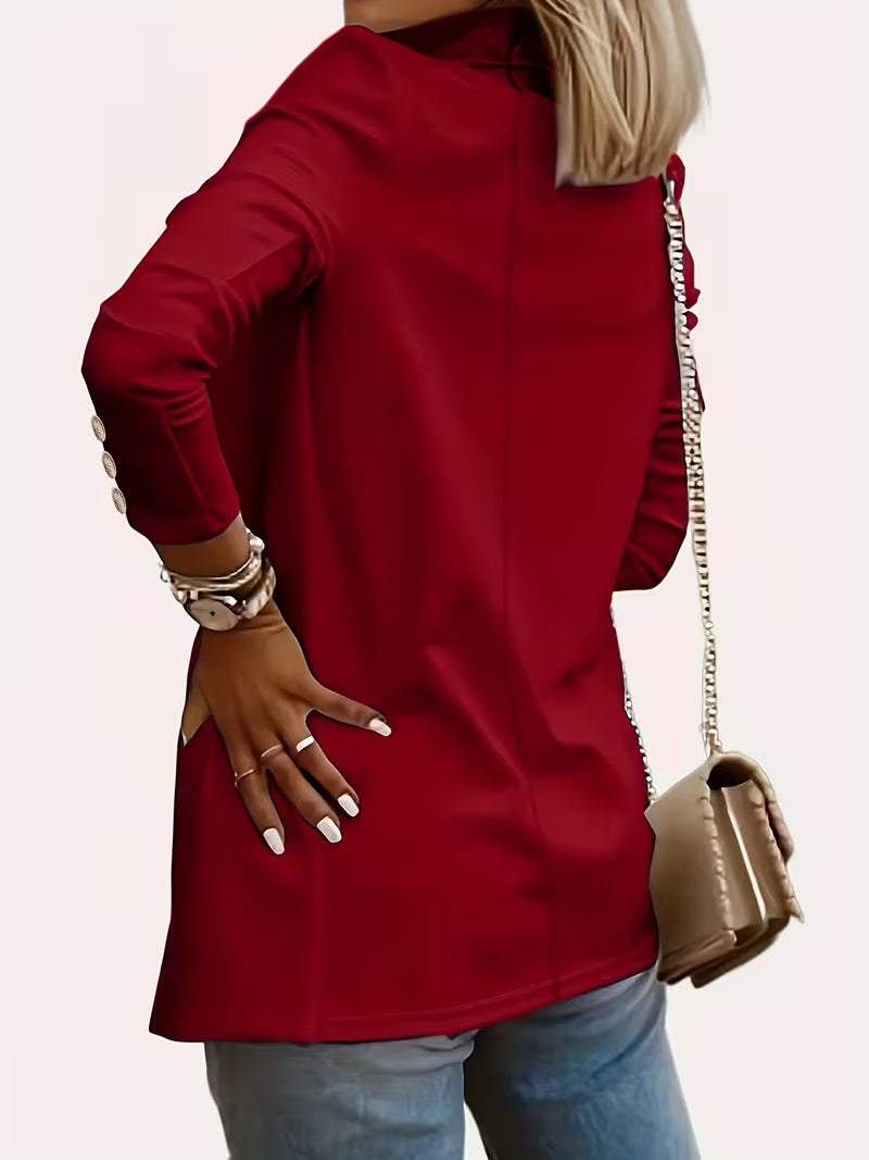 Nikia – Langärmeliger Blazer Mit Zierknöpfen