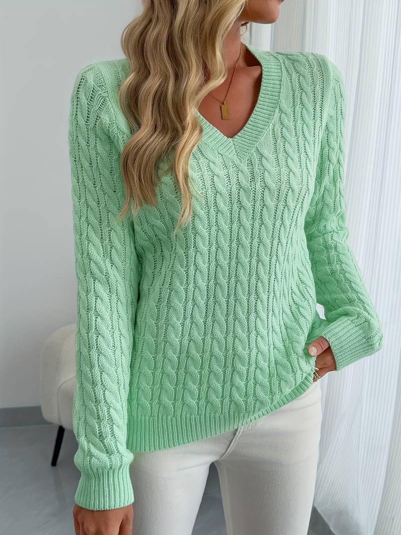 Zivah - Stylischer Gerippter Pullover Mit V-Ausschnitt