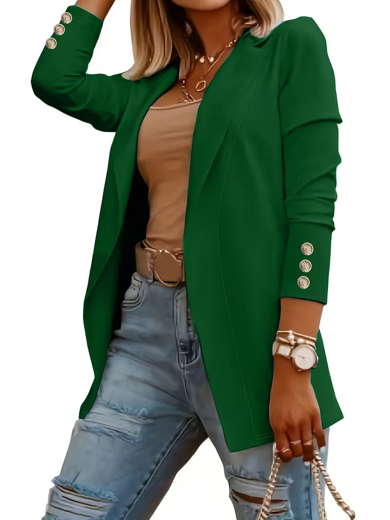Nikia – Langärmeliger Blazer Mit Zierknöpfen
