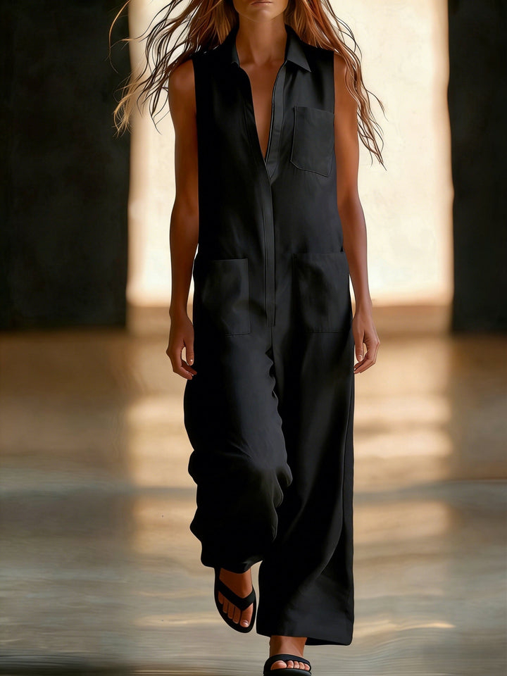 Kristiana - Lässiger Overall Mit Weitem Bein Und Tasche
