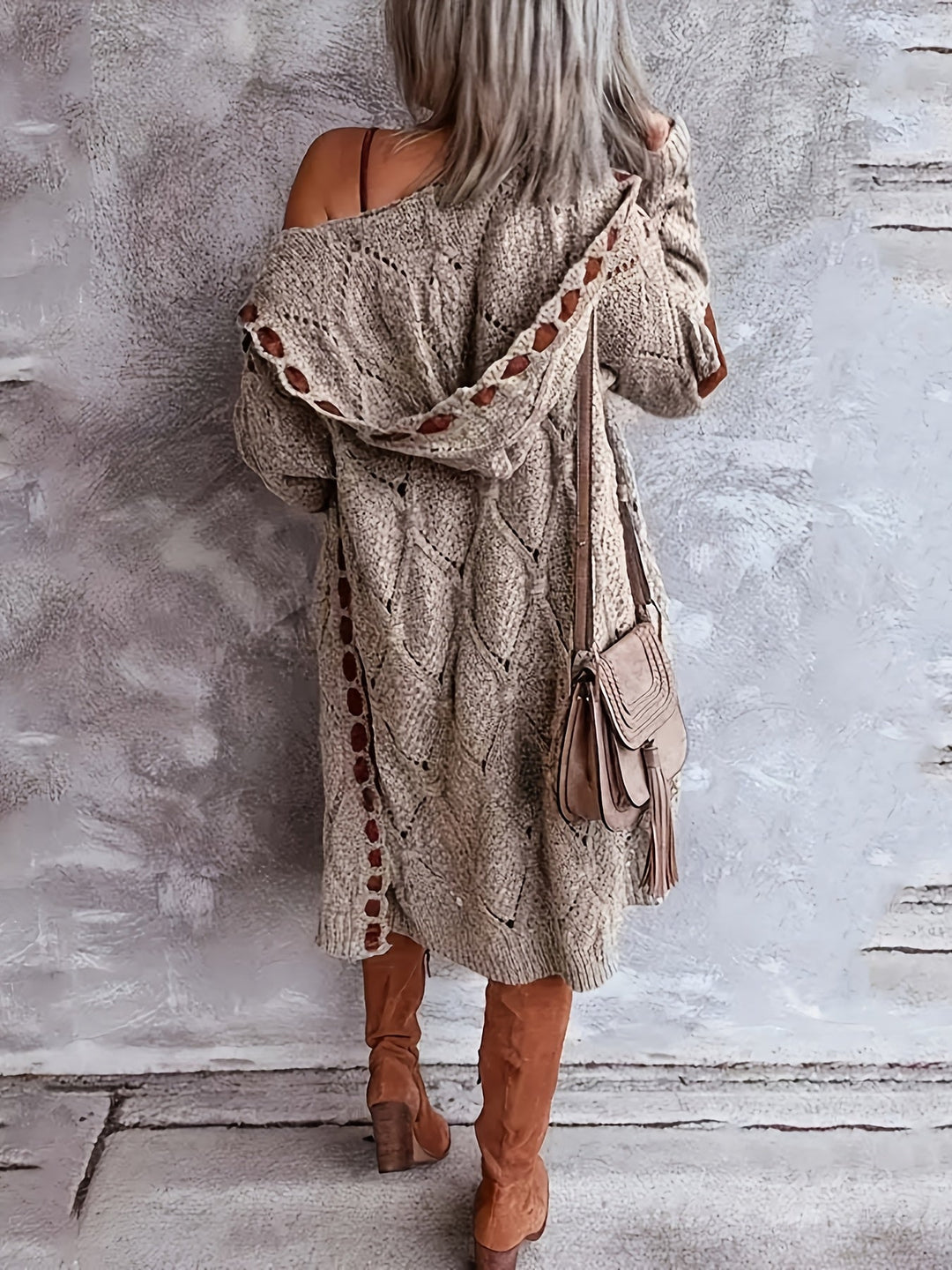 Mohina – Flickwerk Strickjacke Lang