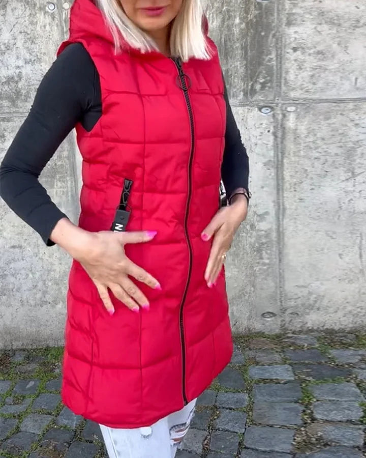 Laruna – Ärmelloser, Wattierter Mantel Mit Reißverschluss