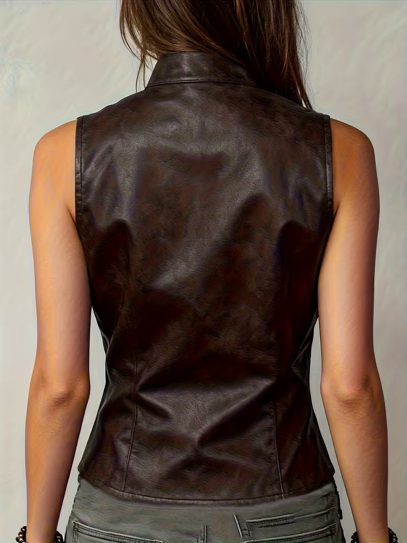 Felician - Modische Retro Biker Weste für den Streetstyle