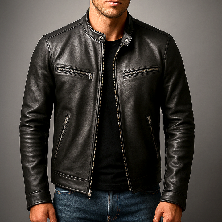 Jaromir – Vintage Leder Jacke Mit Reißverschluss