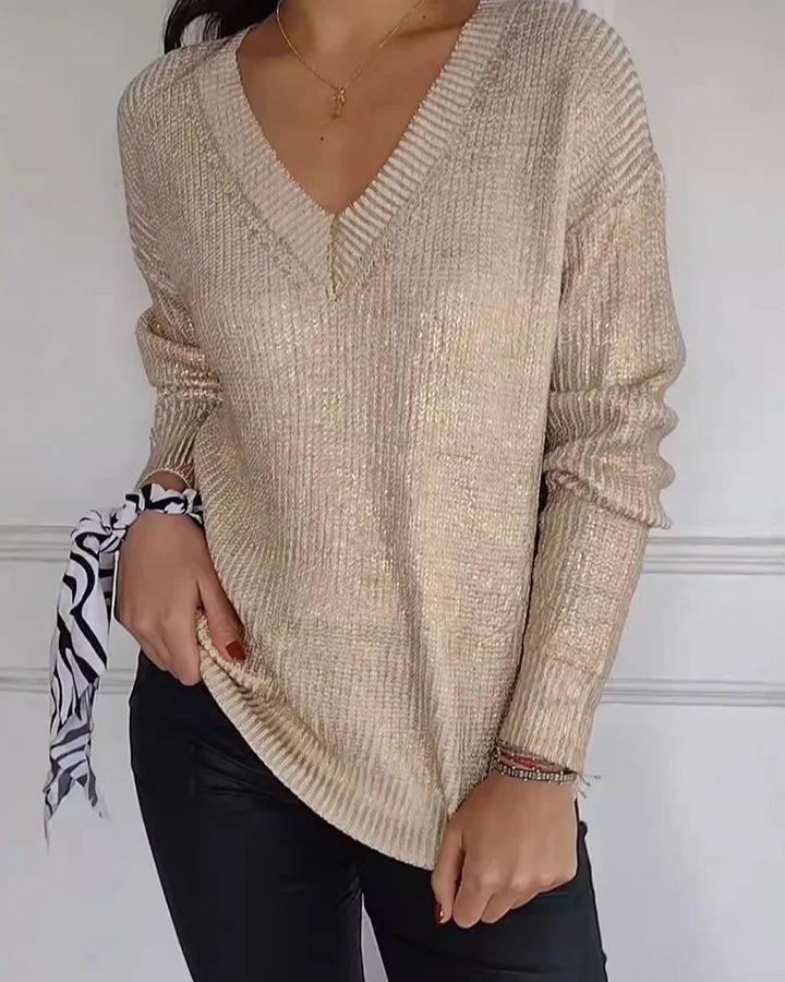 Natasja - Lässiger Pullover mit V-Ausschnitt