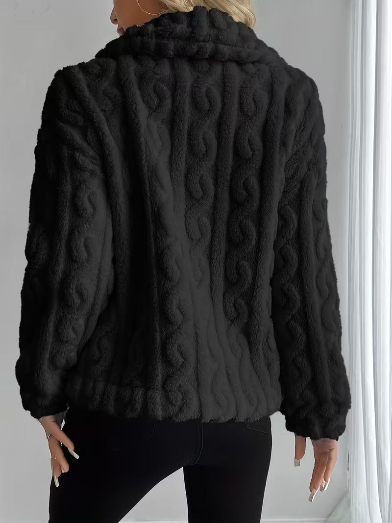 Losina – Teddyjacke MIT Zopfmuster Und Flauschigem Futter