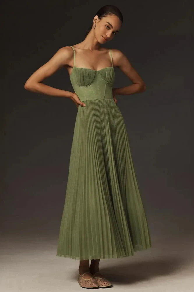 Nahia – Bustier-Maxikleid Mit Plissee