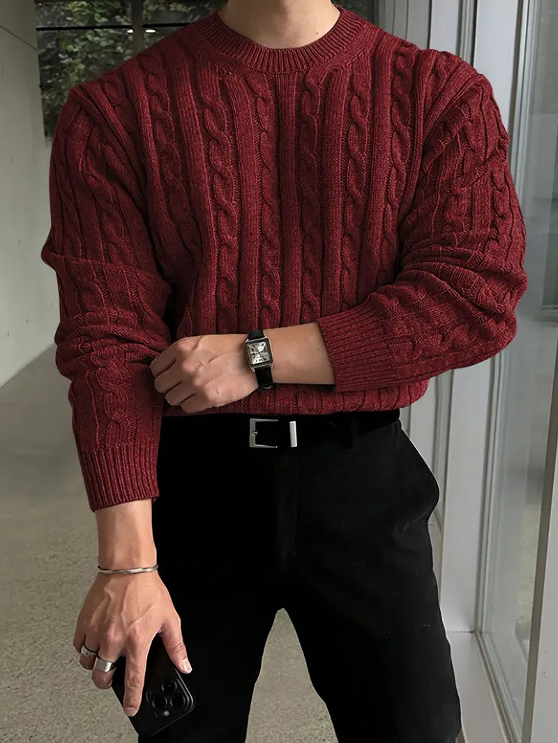 Mergim – Lässiger Strickpullover Mit Langen Ärmeln