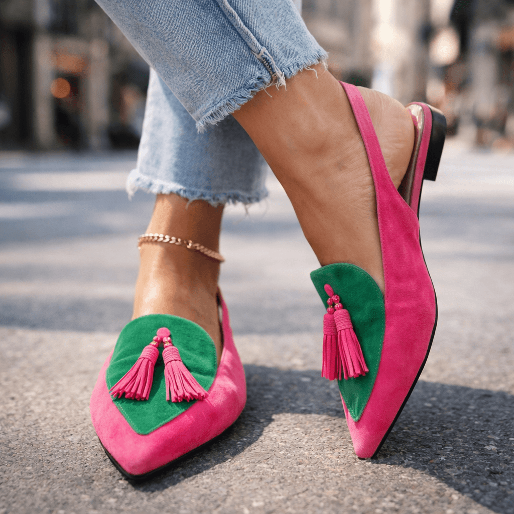 Eveliina – Slingback-Ballerinas mit Quaste Und Spitzer Zehenpartie