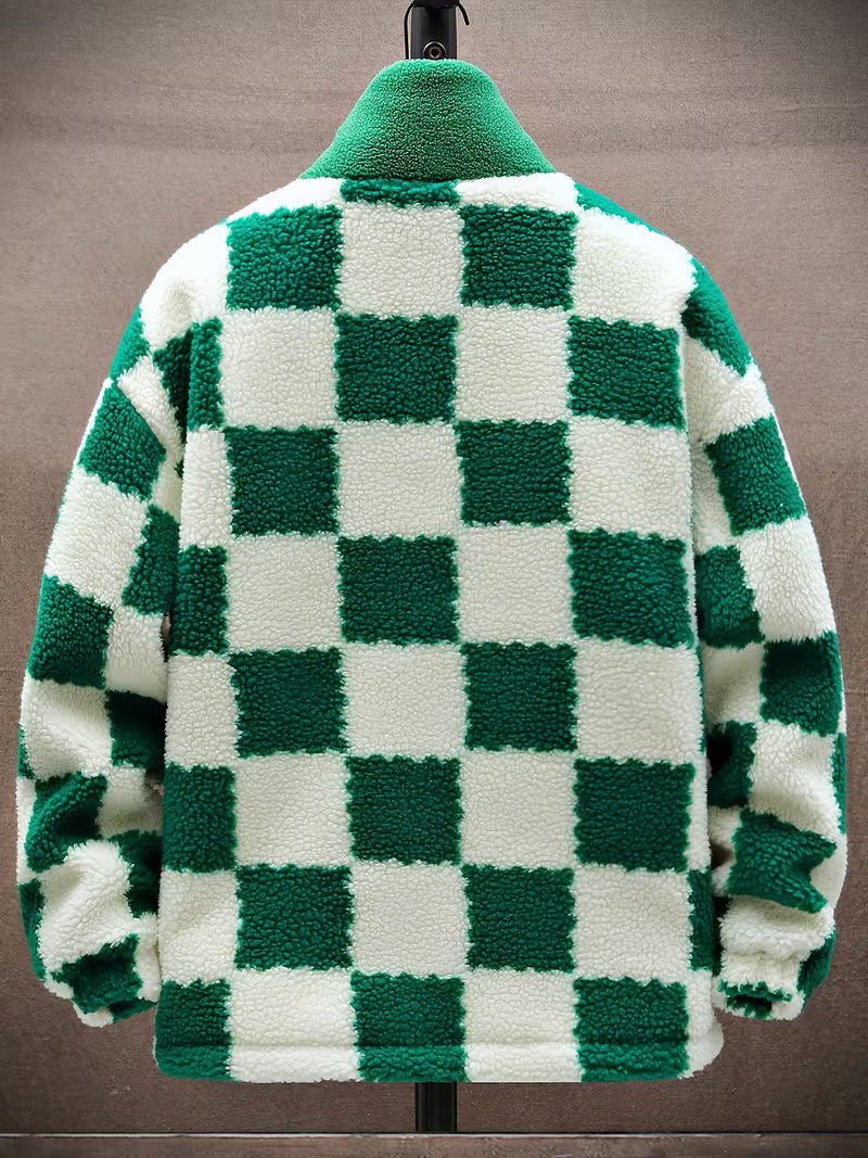 Melany – Karierte Fleecejacke mit Kapuze Und Reißverschluss