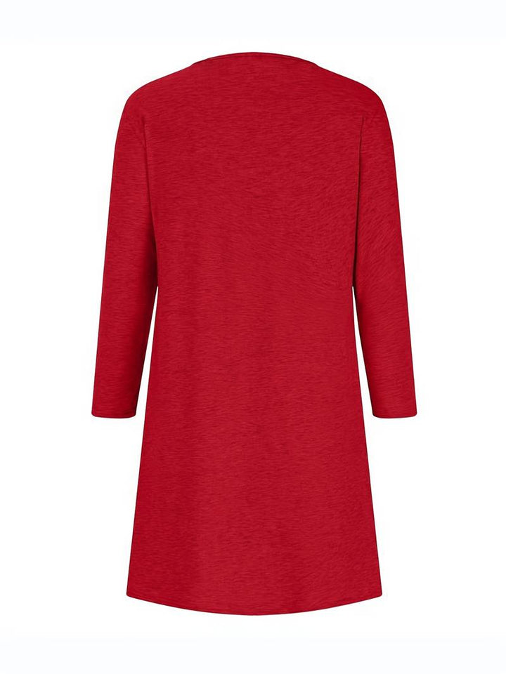 Alinor - Lässiges Kariertes Patchwork Kleid Mit Langen Ärmeln