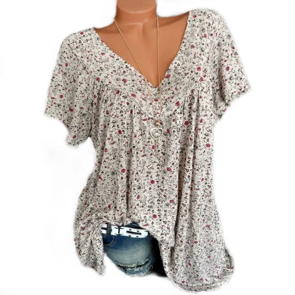Sarita – Kurzärmelige Bluse Mit Blumenmuster