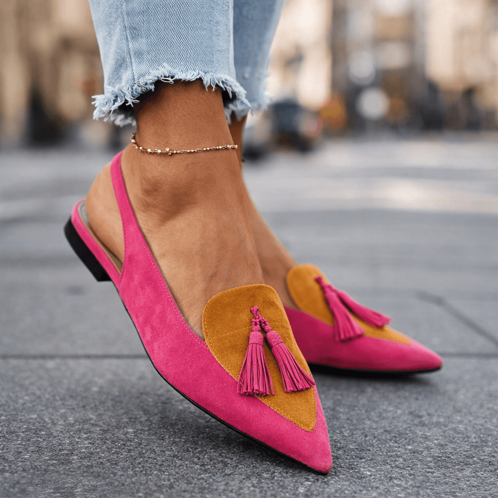 Eveliina – Slingback-Ballerinas mit Quaste Und Spitzer Zehenpartie