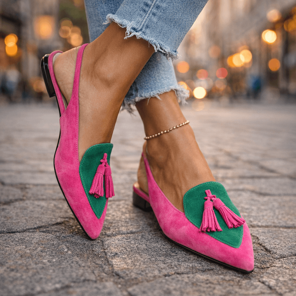 Eveliina – Slingback-Ballerinas mit Quaste Und Spitzer Zehenpartie