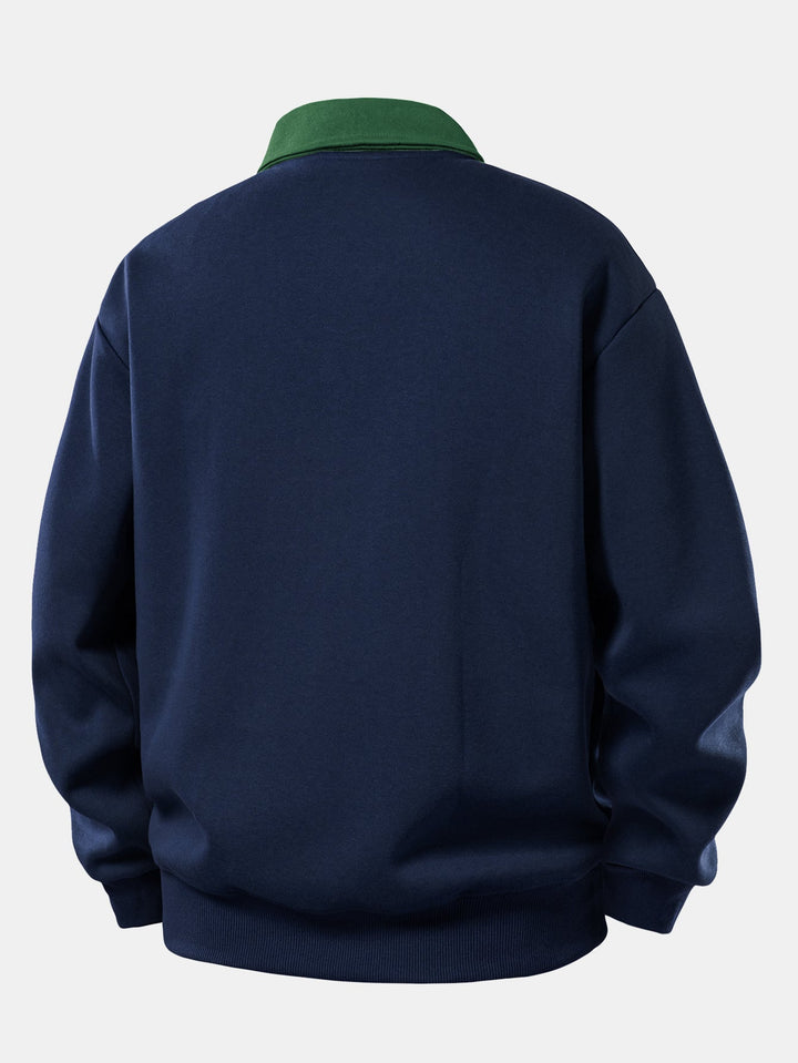 Gideon – Milano Drucken Kontrast Polo-Sweatshirt
