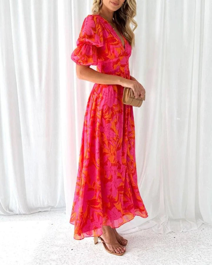 Derana – Rot Rosa Maxikleid