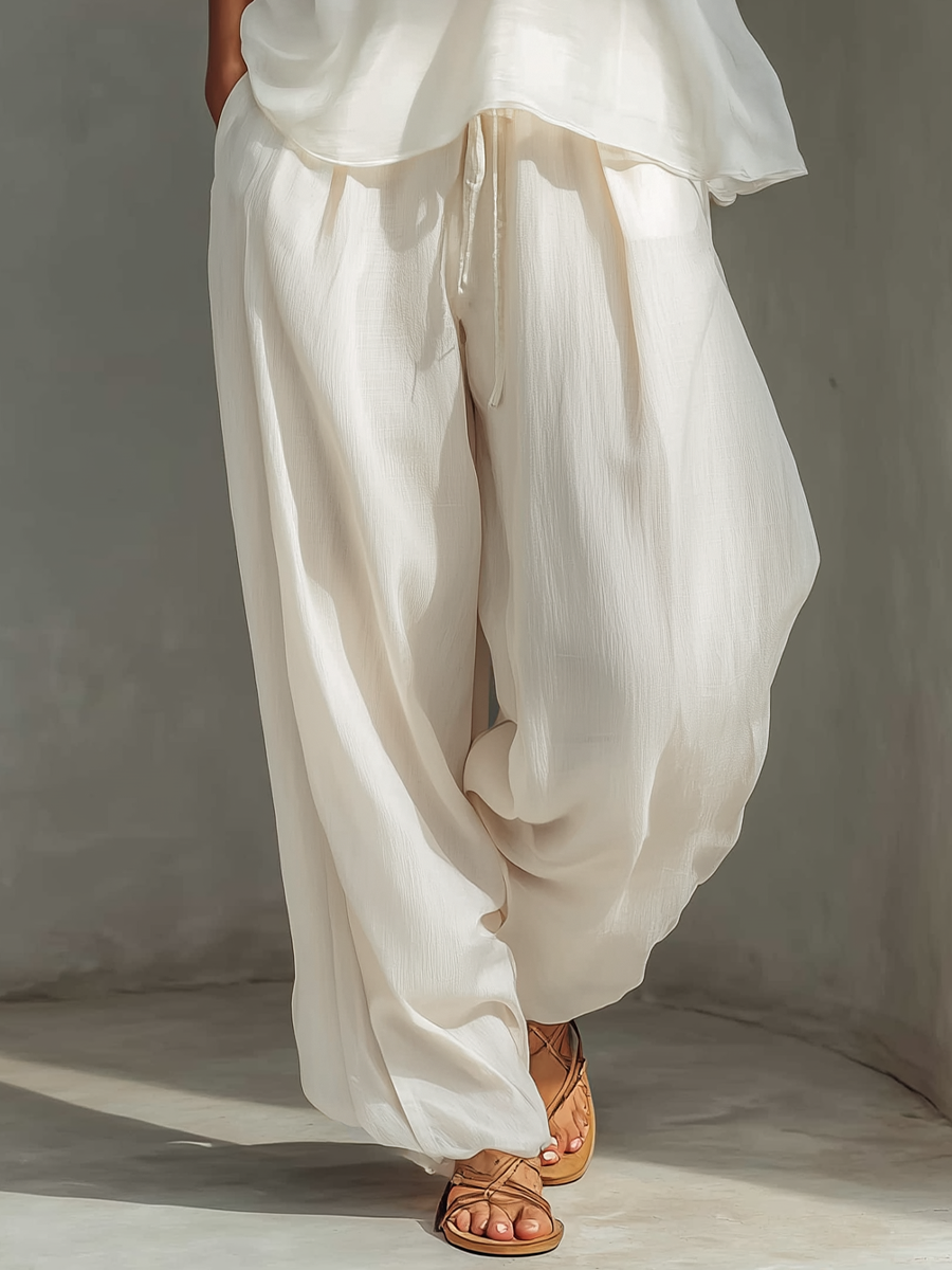 Olivian – Set aus ärmellosem Chiffon-Oberteil und Hose mit Weitem Bein