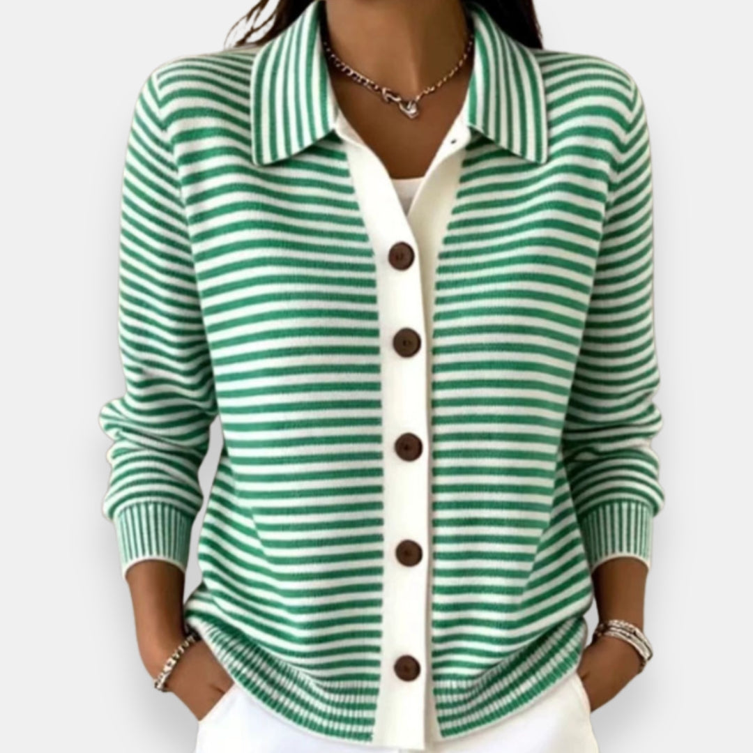 Kerana - Gestreifter Strickcardigan Mit Knöpfen