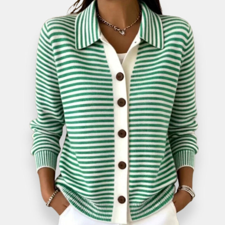 Kerana - Gestreifter Strickcardigan Mit Knöpfen