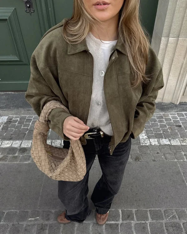 Alena - Bomber Jacke aus Wildleder